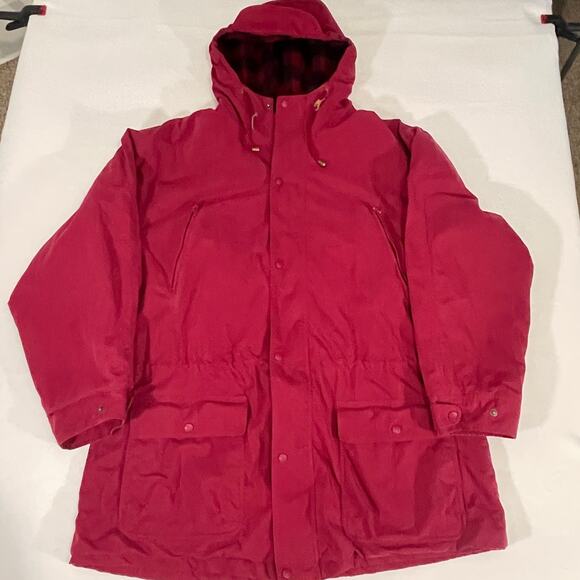 L.L. Bean Vintage WOOL Flannel Lined Winter Coat Mens XXLT 2X TALL WARM Hooded - Picture 1 of 16